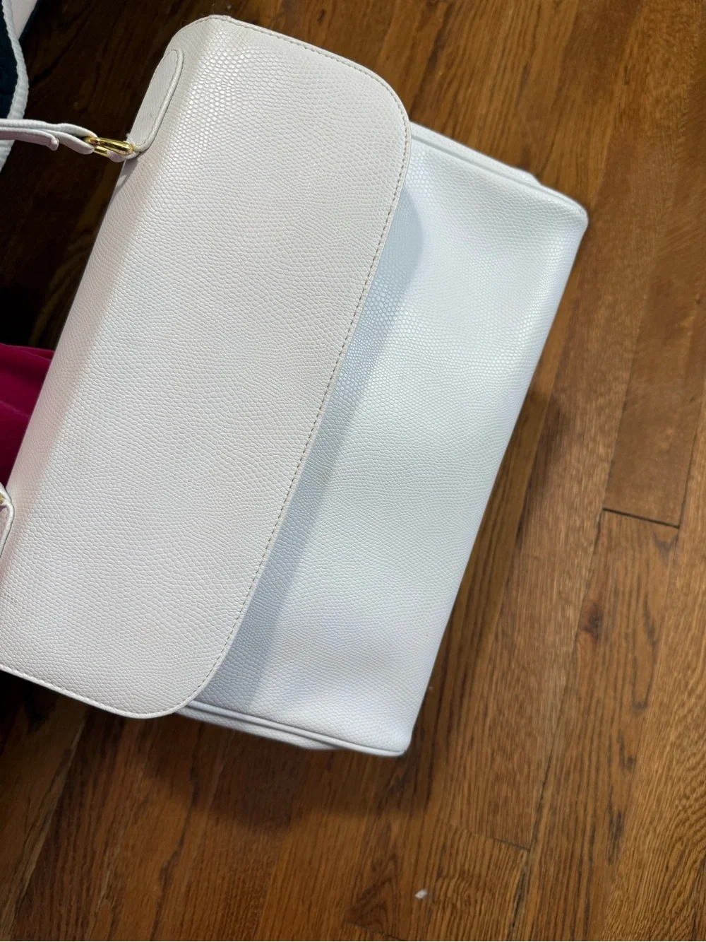 Preston & York White Textured Top-Handle Shoulder Bag